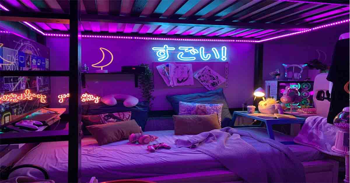 Best cute room with led lights glow up your space