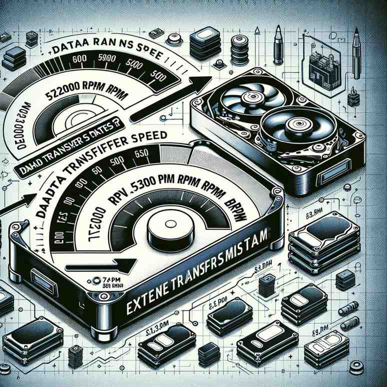 Data transfer rates of 7200 RPM vs. 5400 rpm external hard drives.