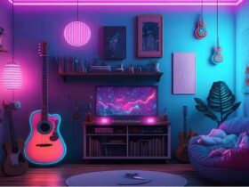 aesthetic room with led lights