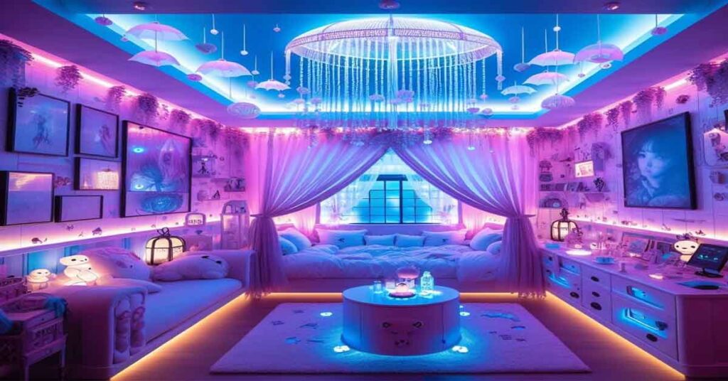 baddie aesthetic rooms with led lights