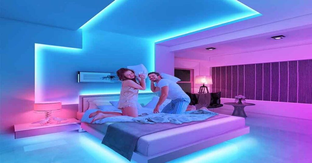 light room with led strips