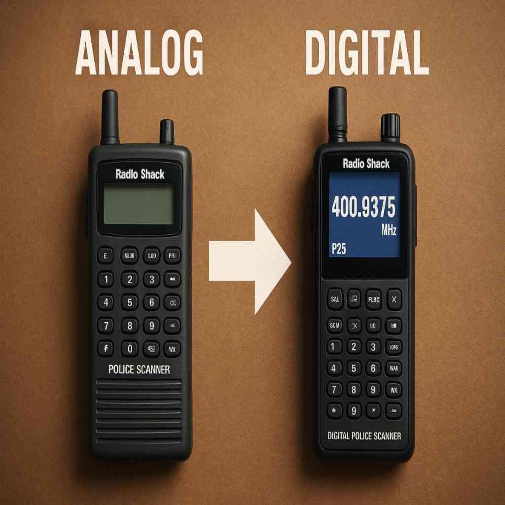 transition from analog to digital Radio Shack police scanners