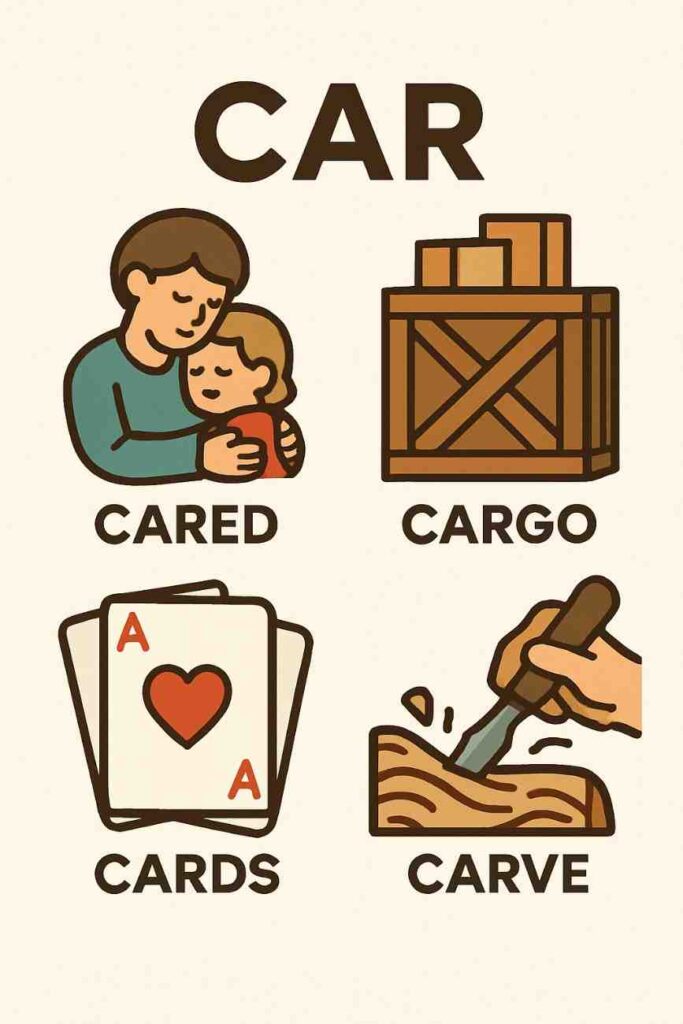 5 letter words starting with car