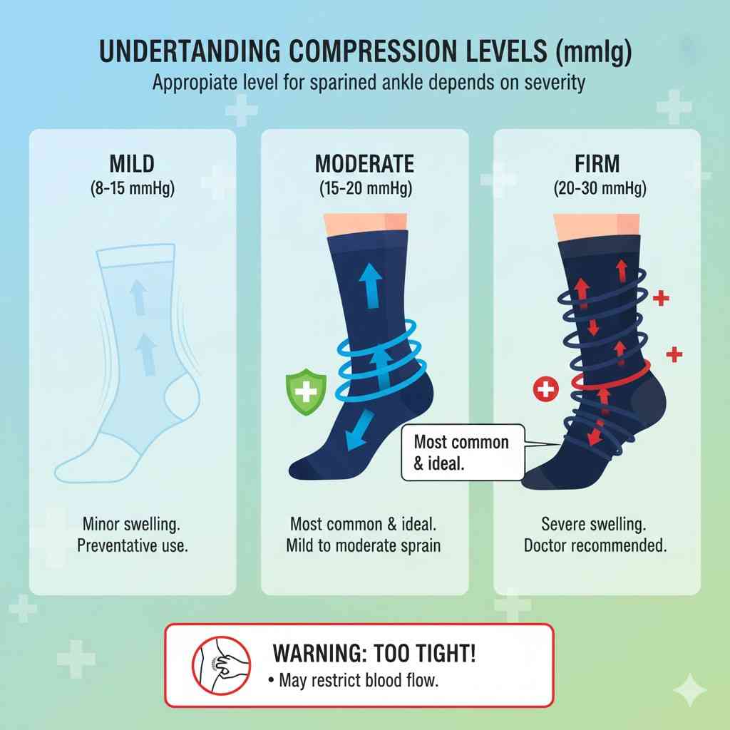 level for a compression socks for sprained ankle