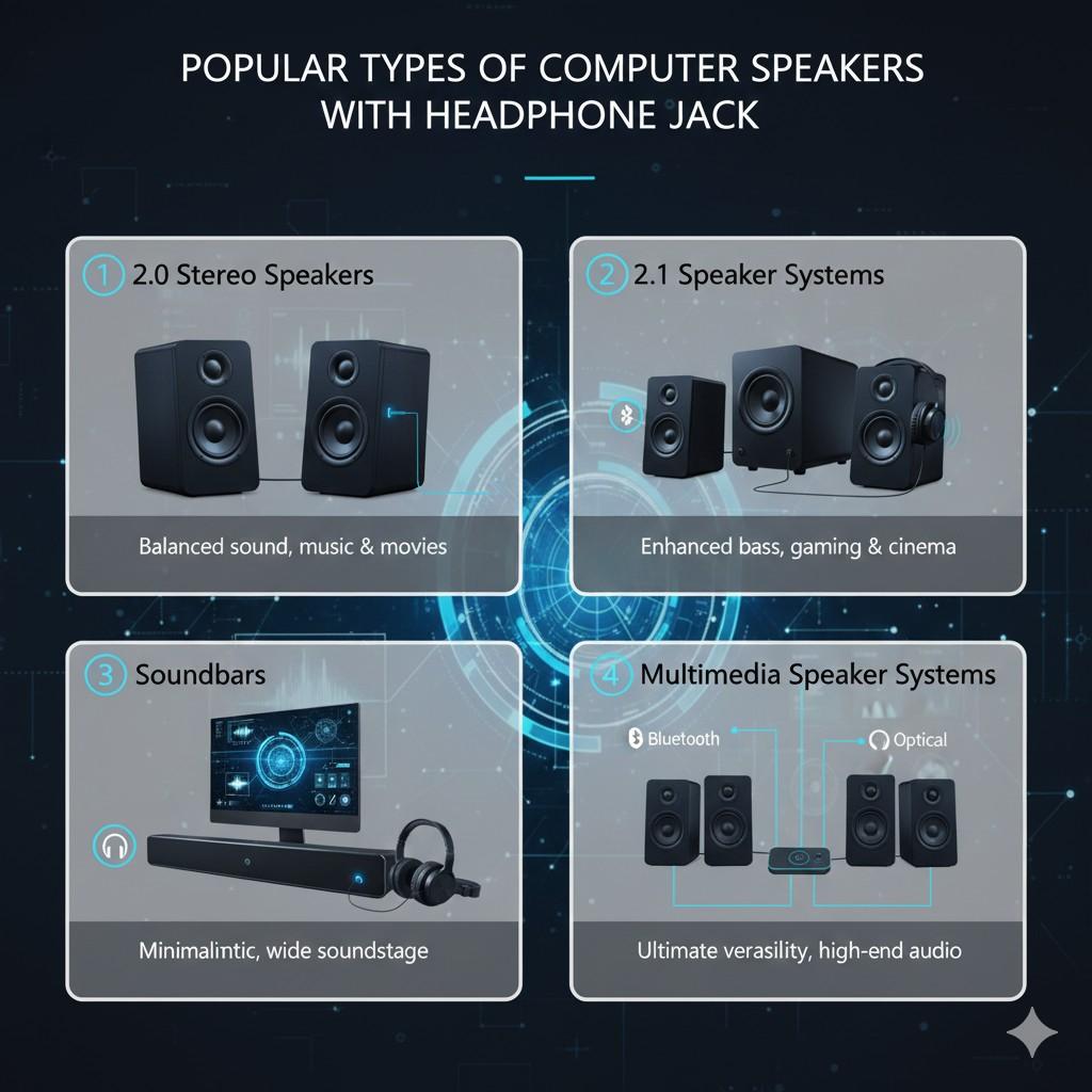 Popular Types of Computer Speakers with Headphone Jack