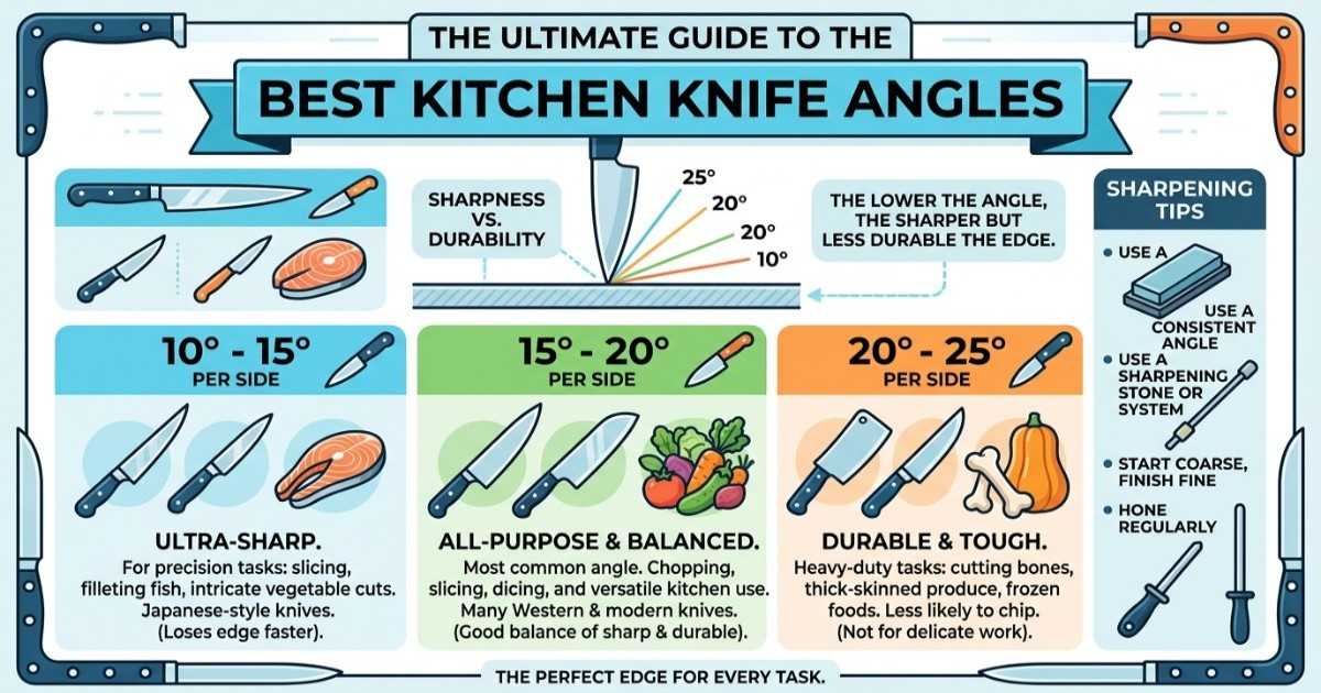 best angle for kitchen knives